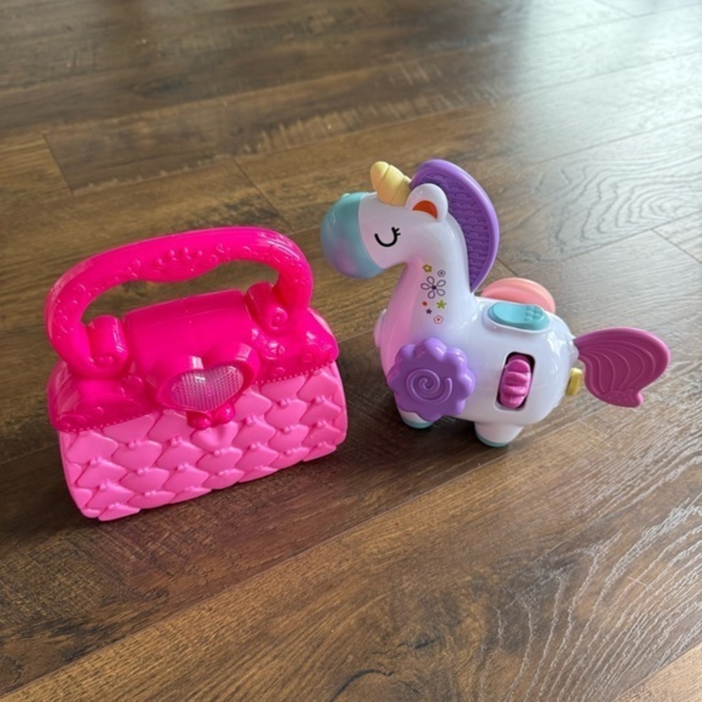 Pink and Purple Unicorn Toy Set